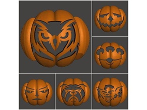 jack o'lantern casser visages Halloween décoration citrouille lantern lanterne 3d print model - Mito3D