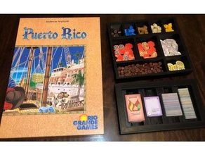 puerto rico game box insert boardgame boardgames accessories inserts organizer 3d print model - Mito3D