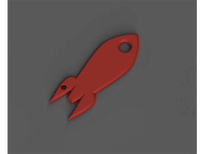 rocket ship keychain keyring rocketship spaceship 3d print model - Mito3D