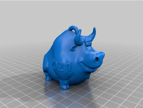 year symbol 7 2021 bull 3d print model - Mito3D