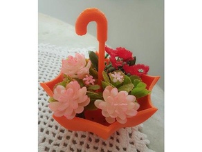 umbrella plant vase 3d print model - Mito3D