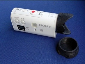 sony hdr lens hood & cap action cam hdr-az1 actioncam 3d print model - Mito3D