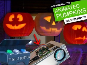 diy interactive projected pumpkins - raspberry pi controlled 3d printed halloween project animated decoration projector prop pumpkin 3d print model - Mito3D