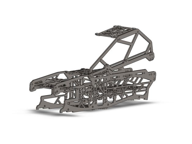 hpi selvagem xl fluxo quadro Armação longo distância eixos chassis titânio 3D print model - Mito3D