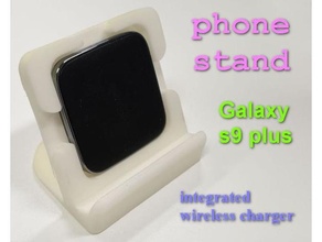 galaxy s9 phone stand charger samsung smartphone holder wireless charging 3d print model - Mito3D