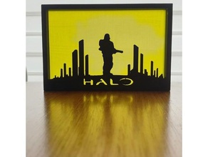 Halo silhouette art ouvrages d'art facile cadeau soutiens 3d print model - Mito3D