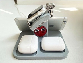 iPhone Stand Apfel sehen Airpods Veranstalter Dock Telefon Aufkleber Telegramm 3d print model - Mito3D