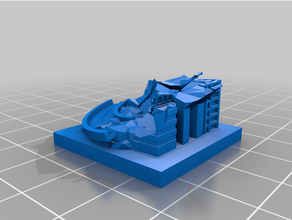 greeblecity rovine terribile girare edifici desktop giocattolo GreebleCityRins tavolo terreno piastrella piastrelle gioco guerra 3d print model - Mito3D