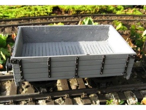 16mm échelle ouvert wagon corps 3d print model - Mito3D