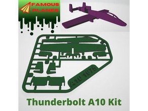 famous planes - thunderbolt a10 kit card amricain attaque au sol jet 3d print model - Mito3D