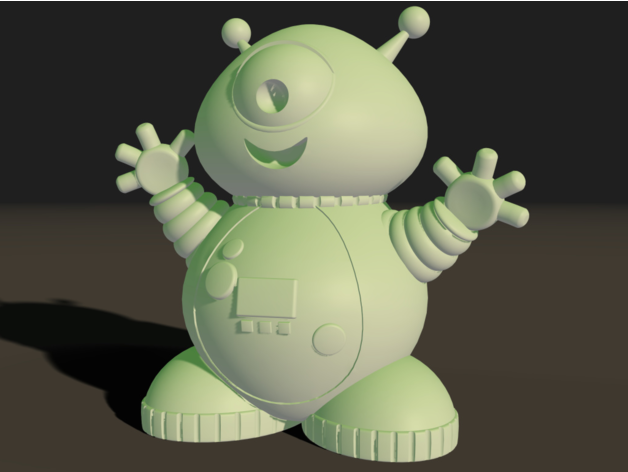 friendly alien spacesuit figure happy kids smile space toy 3D print model - Mito3D