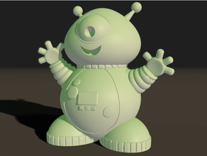 amical extraterrestre scaphandre figure heureux gamins sourire espace jouet 3d print model - Mito3D