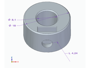 Verriegelung Ring glatt Stange 8mm sperren 3d print model - Mito3D
