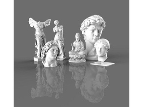 Skulptur Sammlung Pack 7 Modelle Beschreibung 3dscan 3d Drucker Afrodita Aphrodite Kunst David escultura griechisch Jalousie Lowpoly Miguel Engel Statue stl Venus 3d print model - Mito3D