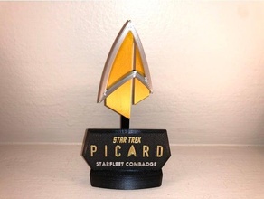 star trek picard combadge badge comm commbadge communicator display emblem insignia starfleet 3d print model - Mito3D