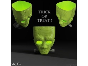 halloween - 3d franky tealight holder print 3dprintable 3dprinting autodesk fusion 360 blender candleholder candle creality cr-10 creature decoration pumpkin scary 3d print model - Mito3D