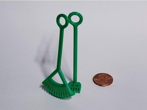 beard hoe rake comb garden gardening grooming hair keychain tools 3d print model - Mito3D