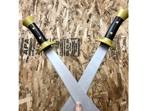 zuko doble espadas manejas trozo maestro aire avatar espada 3d print model - Mito3D