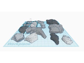 modèle chemin fer terrain rochers pierres falaises affleurement diorama échelle j3ffr3y Jeff miniature paysage jauge jeu guerre 3d print model - Mito3D