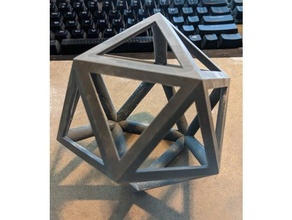 simple icosahedron mathematics platonic solid 3d print model - Mito3D