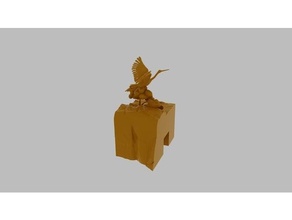 symbols longevity crane candlestick household 3d print model - Mito3D
