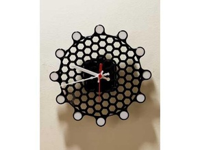 hexágono reloj desigh cara varita mágica harrypotter césped gryffindor 3d print model - Mito3D