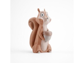 Affamato scoiattolo animale arte carina figura cibo mammifero minimo minimalista natura supporto Noce pronto scolpire semplice gratuito giocattolo inverno 3d print model - Mito3D