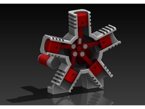 5 cilindro radial motor 3d print model - Mito3D