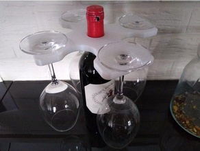 vinho vidro transportadora copo suporte prateleira 3d print model - Mito3D