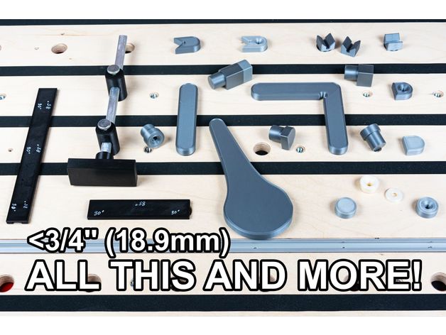 3 4'' 19mm 189mm bench dog set levers cams stops 19 mm 34inch 34 inch 96mm 96 antislip anti slip benchdog cam cookie leg lever locking millimeter millimeters nineteen plane planing raiser repeat riser sawing station standoff table quarter thumbscrew woodworking tools 3D print model - Mito3D