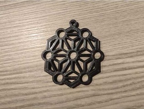 hexagon necklace geometry keychain keychains lost pla casting pendants pendant philosophy supportless symbol 3d print model - Mito3D