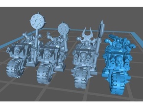 evil marines biker command galactic - bike remix 6mm chaos space epic epic40k 40k armageddon scale 3d print model - Mito3D