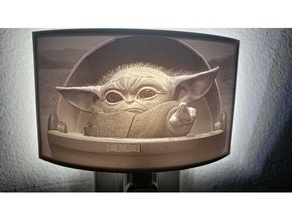 Baby Yoda Lithophan 3d print model - Mito3D