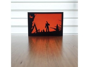 doom silhouette art game 4 easy gaming gift support wargaming 3d print model - Mito3D
