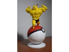 magnétique pokeball supporter ultra swole Pikachu 3d print model - Mito3D