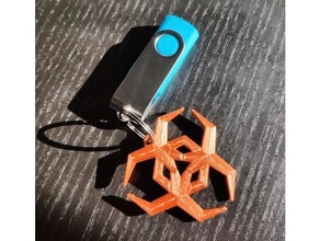 malware sign keychain 3d print model - Mito3D