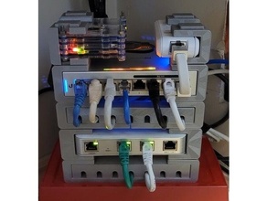 unifi network - mini rack un-meshed networking switch 3d print model - Mito3D