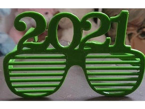 Brille 2021 Zubehörteil glücklich Glück Party 3d print model - Mito3D