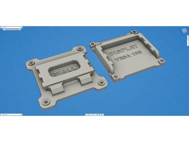 tela monte Vesa 100 exibição monitor 3D print model - Mito3D