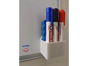 dry eraser 3 pen holder erase magnetic whiteboard 3d print model - Mito3D