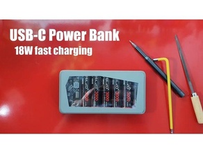 usb c Banco energía 18w rápido cargando 18650 batería banco 3d print model - Mito3D