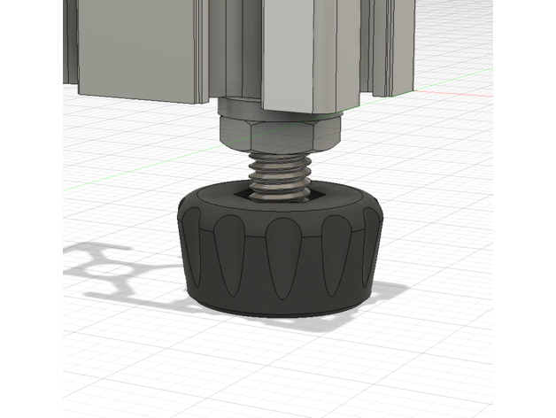 Facile snap in tpu taille Ajustable m6 hexadécimal boulon pieds 2020 extrusion 2040 3d imprimante pied 3D print model - Mito3D