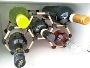 modular wine rack hexagon wood 3d print model - Mito3D