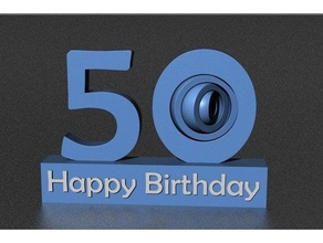 glücklich Geburtstag 50 Dekoration Geschenk 3d print model - Mito3D