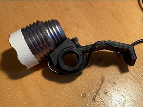 cree bisiklet ışık Kulp destek çatal 3d print model - Mito3D
