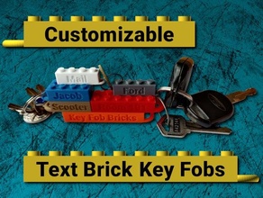 Customizável Lego compatível texto tijolo chave fobs chaveiro fob 3d print model - Mito3D