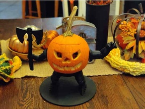 plug pumpkin warrior haloween carving 3d print model - Mito3D