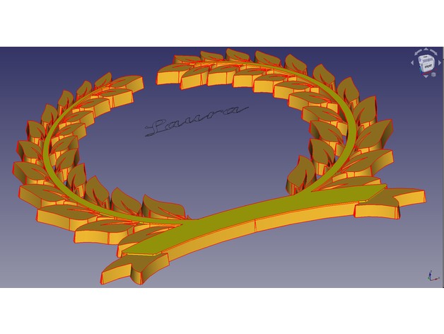 laura wreath freecad inkscape 3D print model - Mito3D