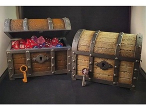treasure chest - working lock boardgame box dice dnd dungeons dragons game hinge key keychain pirate roleplaying rotation safe storage vault 3d print model - Mito3D
