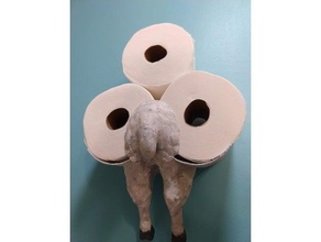 wall mounted sheep butt toilet paper holder shelf mount 3d print model - Mito3D